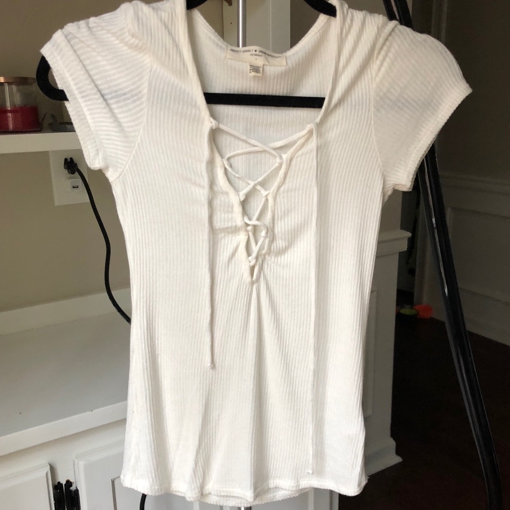 Project social T lace up top